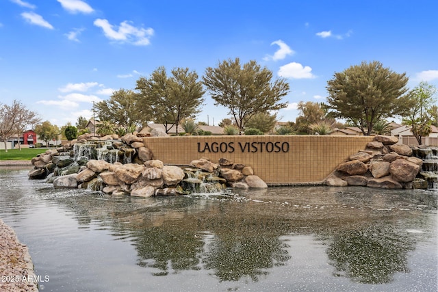 view of community sign