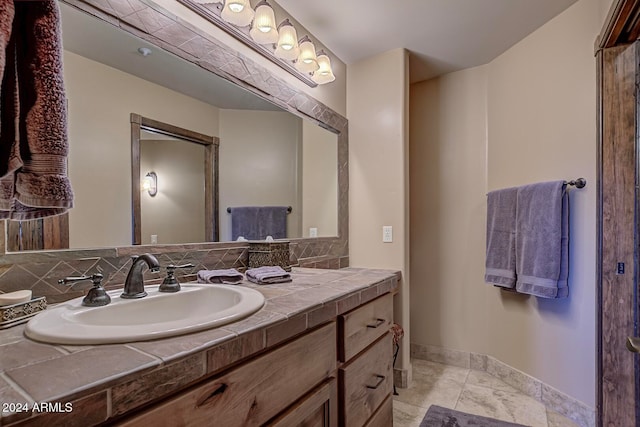 bathroom featuring vanity and tile patterned floors