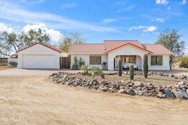 view of front of house with a garage