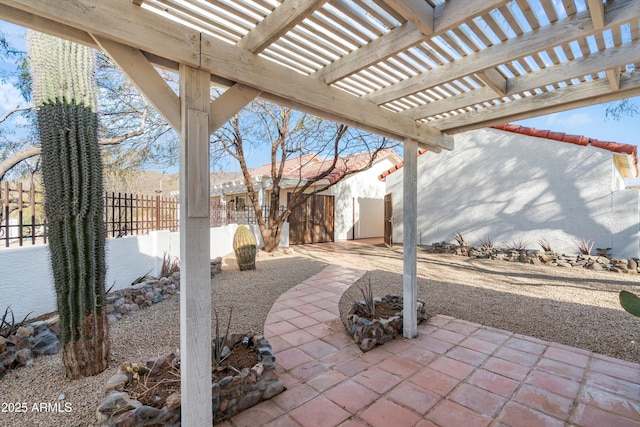 view of patio / terrace featuring a pergola