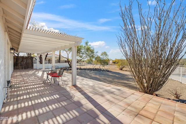 view of patio with a pergola