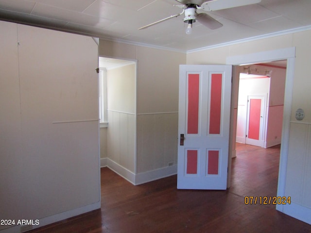 60 Wood Cyn, Bisbee, AZ 85603 - empty room with a ceiling fan, ornamental molding, and wood finished floors