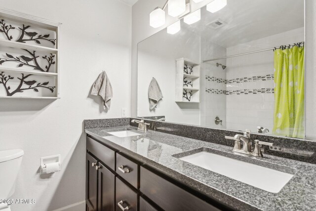 1649 W Royal Palm Rd, Phoenix, AZ 85021 - full bath with toilet, tiled shower, and double vanity