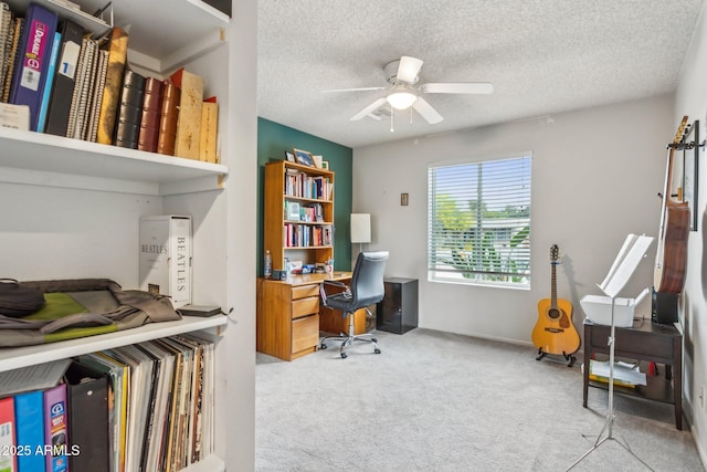 1649 W Royal Palm Rd, Phoenix, AZ 85021 - carpeted office space featuring ceiling fan and a textured ceiling