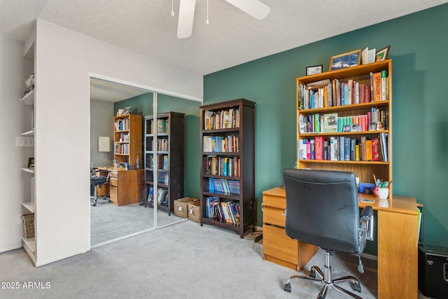 1649 W Royal Palm Rd, Phoenix, AZ 85021 - carpeted office with a ceiling fan and a textured ceiling