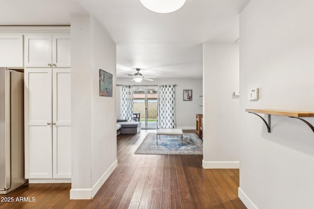 1649 W Royal Palm Rd, Phoenix, AZ 85021 - hall featuring baseboards and dark wood-style flooring