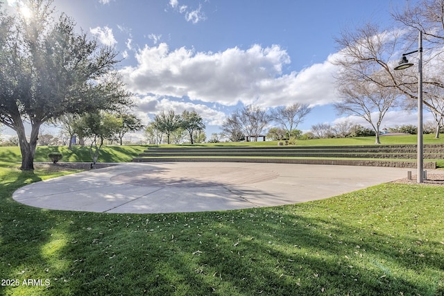 view of community featuring a yard