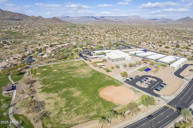 aerial view featuring a mountain view