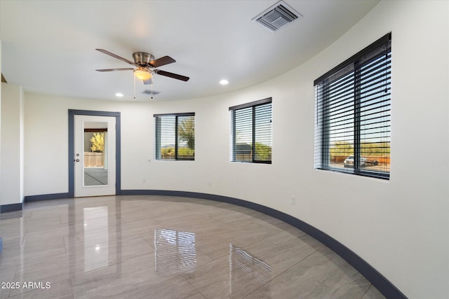 28301 N 154th St, Scottsdale, AZ 85262 - empty room with baseboards, ceiling fan, and recessed lighting