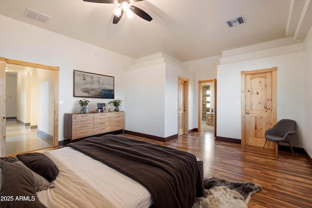28301 N 154th St, Scottsdale, AZ 85262 - bedroom with wood finished floors, baseboards, and a ceiling fan