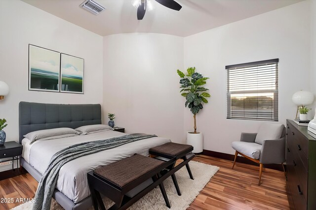 28301 N 154th St, Scottsdale, AZ 85262 - bedroom featuring light wood-type flooring, ceiling fan, and baseboards