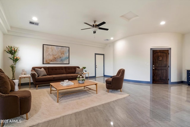 28301 N 154th St, Scottsdale, AZ 85262 - living room with recessed lighting, ceiling fan, and baseboards