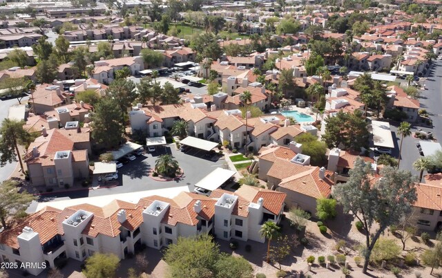 bird's eye view with a residential view