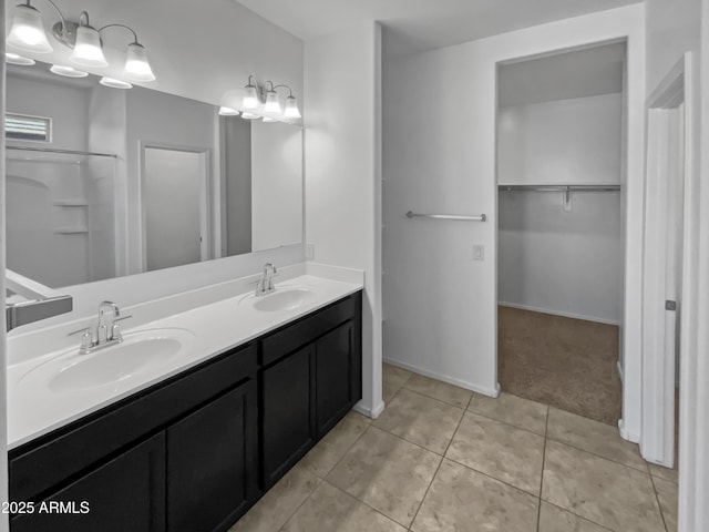 bathroom featuring vanity and tile patterned floors