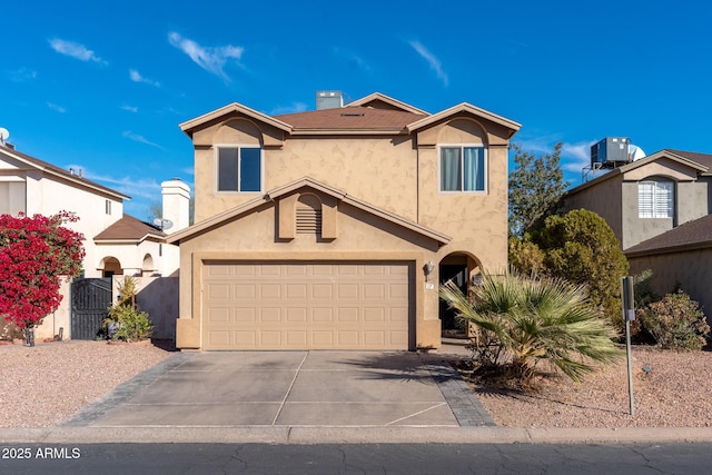 view of property featuring a garage