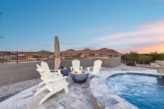 9527 W Whitehorn Way, Peoria, AZ 85383 - view of swimming pool with a fire pit and a patio