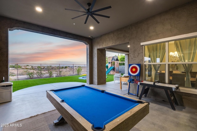 9527 W Whitehorn Way, Peoria, AZ 85383 - view of patio with a playground and a ceiling fan