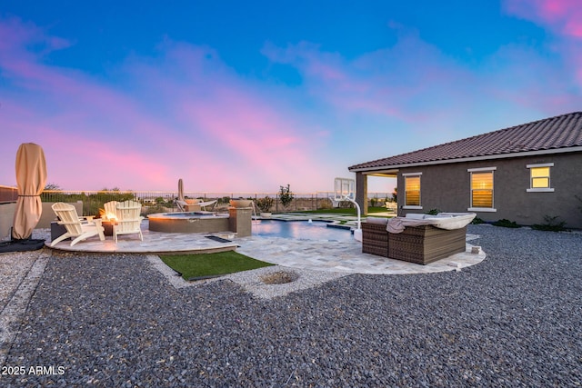 9527 W Whitehorn Way, Peoria, AZ 85383 - view of pool featuring a patio and an outdoor living space with a fire pit