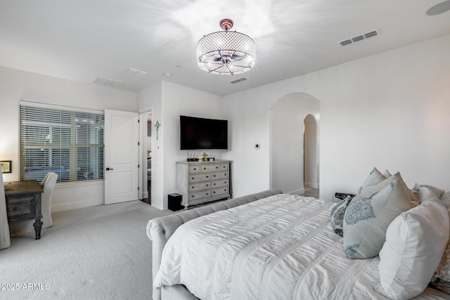 9527 W Whitehorn Way, Peoria, AZ 85383 - bedroom with arched walkways, carpet, and baseboards