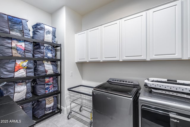 9527 W Whitehorn Way, Peoria, AZ 85383 - washroom with cabinet space, separate washer and dryer, and light tile patterned floors