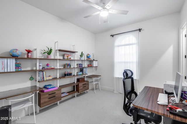 9527 W Whitehorn Way, Peoria, AZ 85383 - home office with light colored carpet, ceiling fan, and baseboards