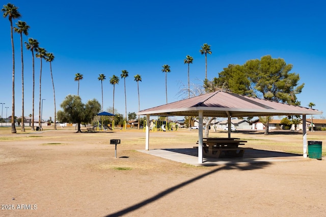 view of community with a gazebo