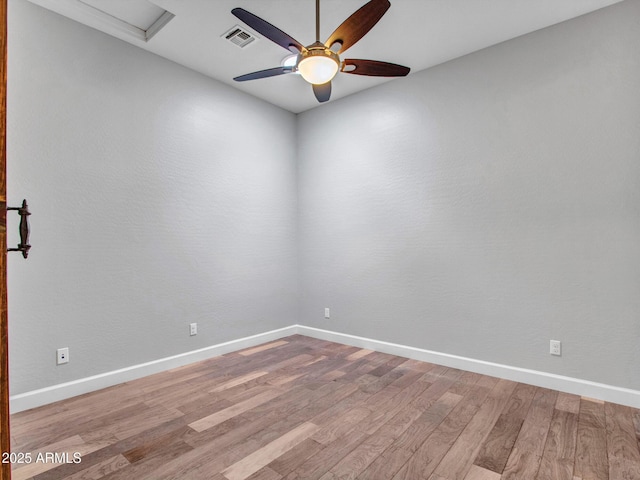 3809 E Lynx Pl, Chandler, AZ 85249 - unfurnished room featuring a ceiling fan, attic access, light wood-style flooring, and baseboards