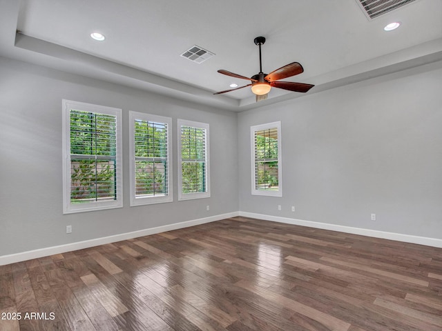 3809 E Lynx Pl, Chandler, AZ 85249 - unfurnished room featuring ceiling fan, wood finished floors, baseboards, and recessed lighting