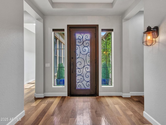 3809 E Lynx Pl, Chandler, AZ 85249 - entryway with hardwood / wood-style floors and baseboards
