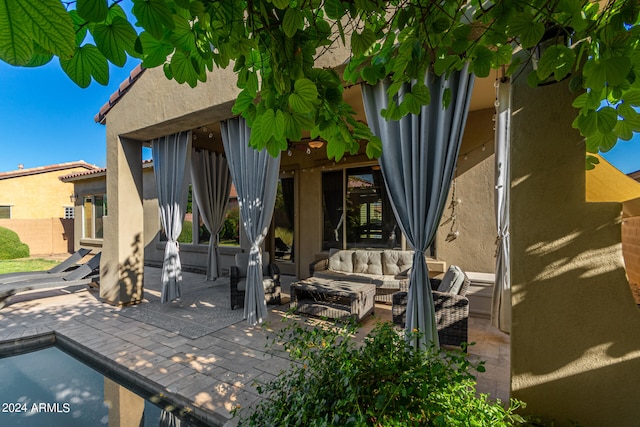 view of patio with an outdoor living space