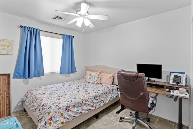 3211 E Kerry Ln, Phoenix, AZ 85050 - bedroom featuring a ceiling fan, carpet floors, and visible vents