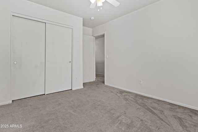 3211 E Kerry Ln, Phoenix, AZ 85050 - unfurnished bedroom with a ceiling fan, carpet, a closet, and baseboards