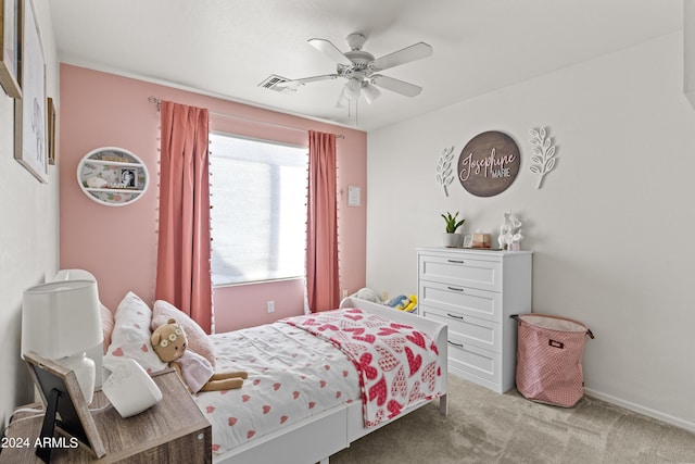 3211 E Kerry Ln, Phoenix, AZ 85050 - carpeted bedroom featuring ceiling fan and visible vents