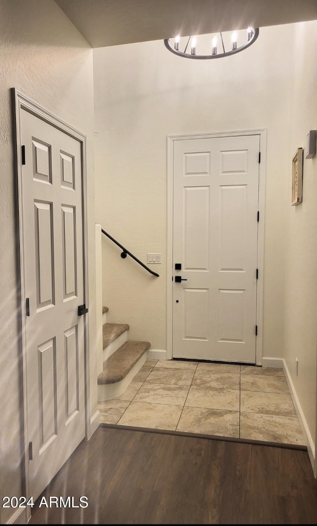 foyer with hardwood / wood-style floors