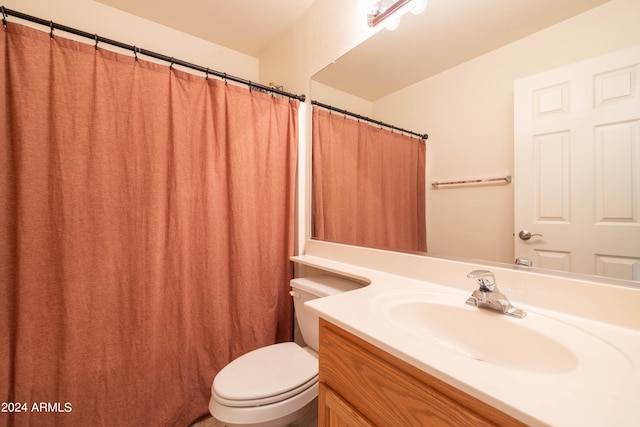 bathroom with toilet and vanity