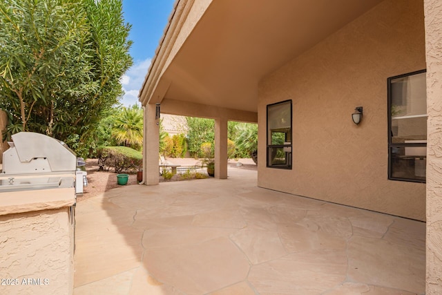 view of patio featuring area for grilling