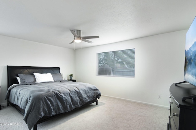 5119 E Shaw Butte Dr, Scottsdale, AZ 85254 - bedroom featuring light carpet, baseboards, and a ceiling fan