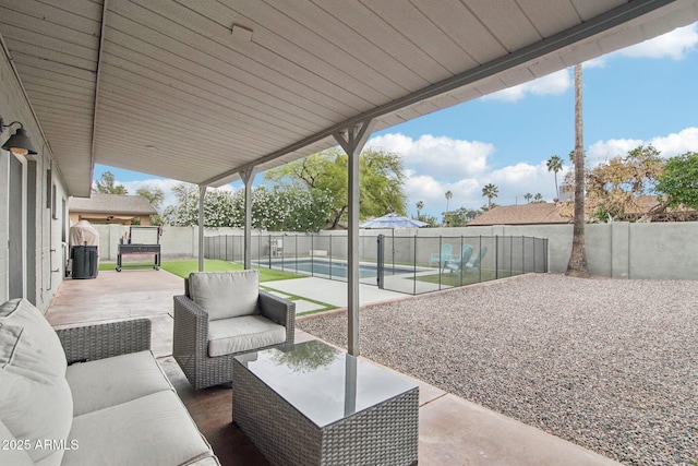 5119 E Shaw Butte Dr, Scottsdale, AZ 85254 - view of patio / terrace with a fenced backyard and outdoor lounge area