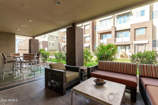 view of patio featuring an outdoor hangout area