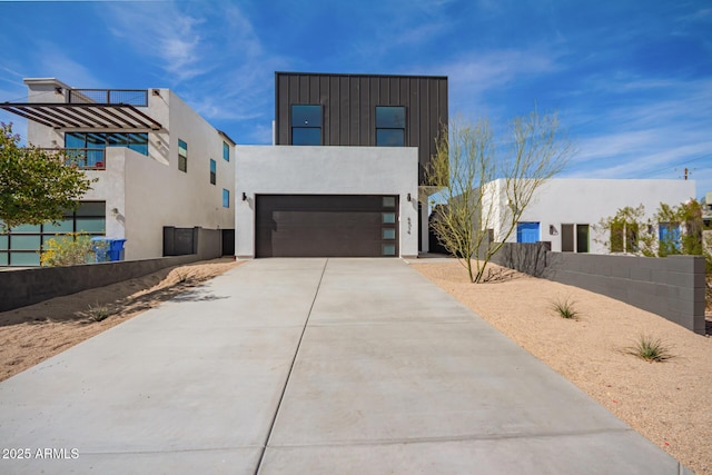 contemporary house with a garage