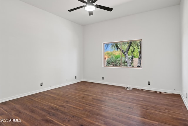 33519 N 62nd St, Cave Creek, AZ 85331 - unfurnished room featuring dark wood finished floors, ceiling fan, and baseboards