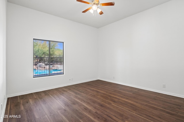 33519 N 62nd St, Cave Creek, AZ 85331 - unfurnished room with baseboards, dark wood-style floors, and ceiling fan