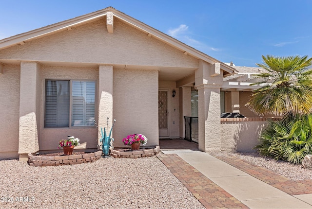 view of front of home with stucco siding