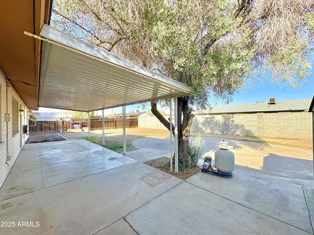 view of patio with a fenced backyard