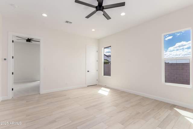 1645 E Minton St, Mesa, AZ 85203 - unfurnished room featuring recessed lighting, visible vents, baseboards, and ceiling fan