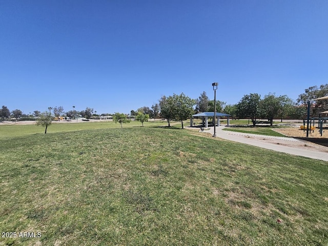 view of yard featuring a gazebo