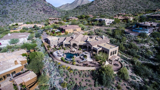 bird's eye view featuring a mountain view