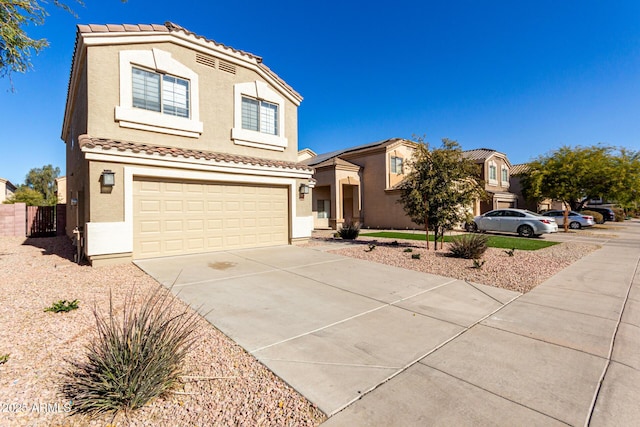 view of front of house with a garage