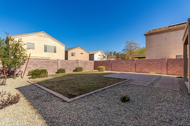 view of yard with a patio area