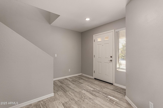 foyer entrance featuring light hardwood / wood-style floors